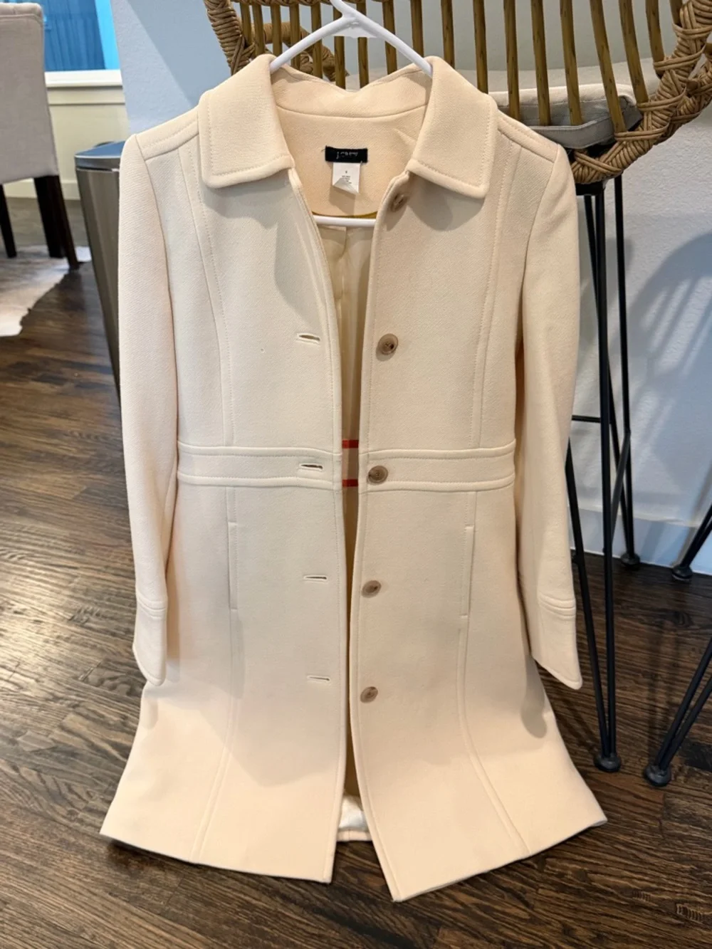 J.Crew Cream Wool Coat - Picture 4 of 6